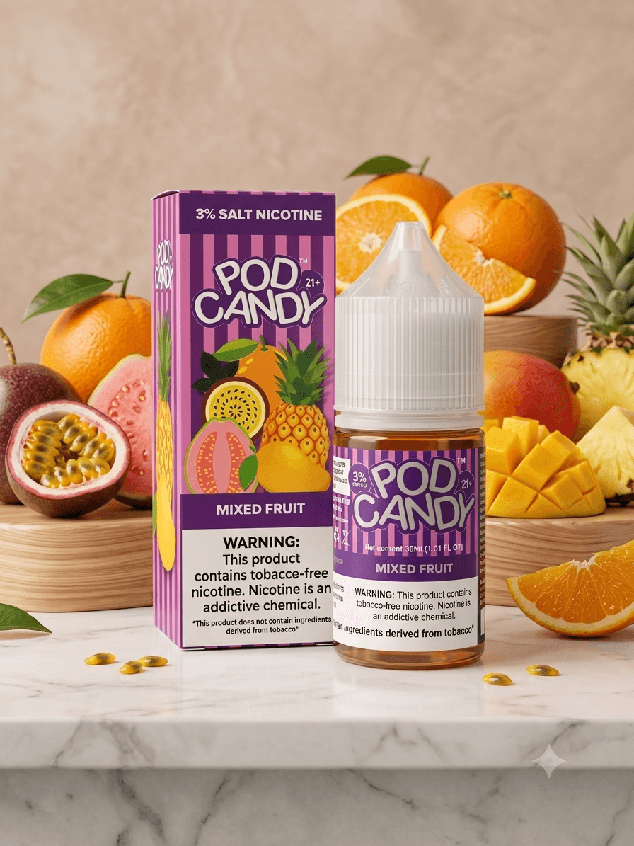 سالت نیکوتین پاد کندی 10 میلی‌لیتر طعم میکس فروت | Pod Candy Mixed Fruit 10mg