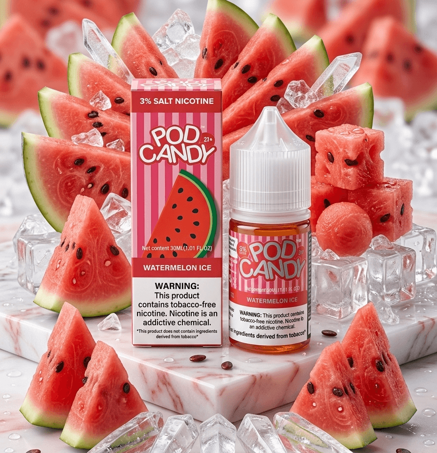 سالت نیکوتین پاد کندی 10 میلی‌لیتر طعم هندوانه یخ | Pod Candy Watermelon Ice