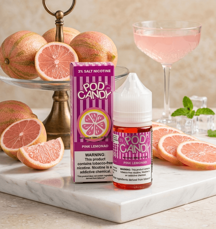 سالت نیکوتین پاد کندی 10 میلی‌لیتر طعم لیمو صورتی | Pod Candy Pink Lemonade