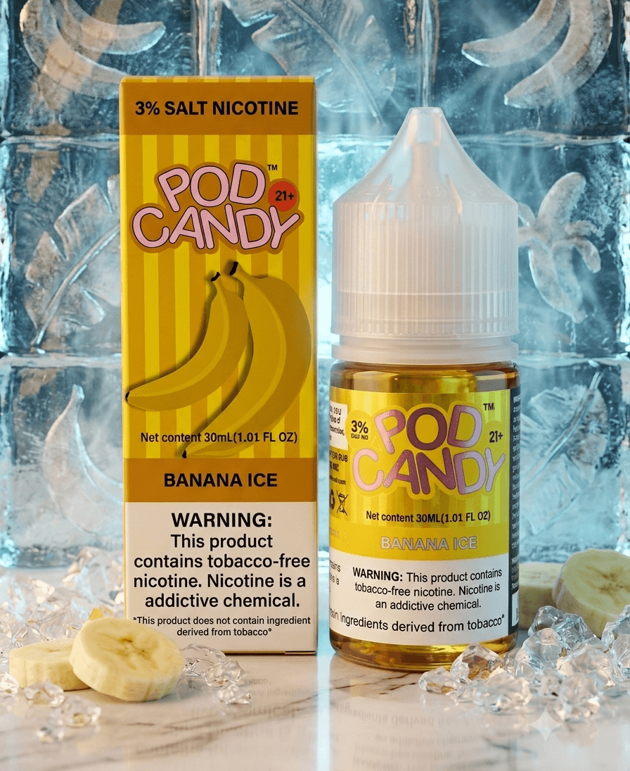 سالت نیکوتین پاد کندی 10 میلی‌لیتر طعم موز یخ | Pod Candy Banana Ice