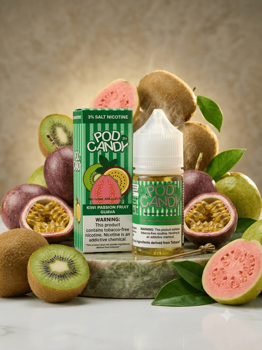 سالت پاد کندی 10 میلی‌لیتر طعم کیوی پشن فروت گواوا | Pod Candy Kiwi Passion Fruit Guava 10mg